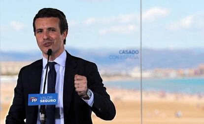 Pablo Casado cierra la campaña electoral de su partido en la Comunitat Valenciana.