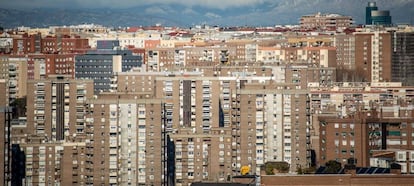 Panorámica de la capital desde el distrito de Puente de Vallecas.