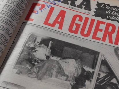 Portada del diario siciliano L'Ora en la que se recoge el asesinato del general antimafia Alberto Dalla Chiesa y su esposa en 1982