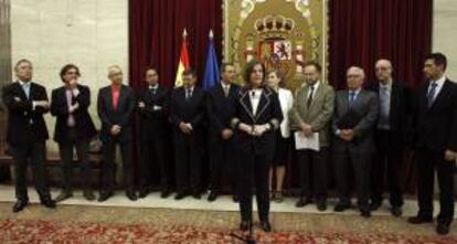 La ministra de Empleo, Fátima Báñez, durante un acto con el comité de expertos en la sede del Ministerio, en Madrid. EFE/Archivo