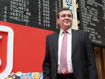 Ricardo Currás, consejero delegado del Grupo Dia en el debut celebrado en la Bolsa de Madrid.