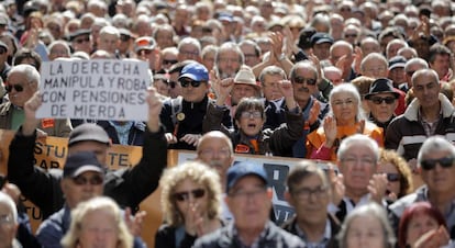 Cabecera de la manifestación en Barcelona.