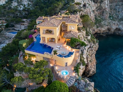 Aerial views of the mansion in Mallorca, Spain, featured in the final season of 'The Crown.'