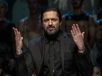 Rafael Amargo, en la rueda de prensa en el Teatro La Latina de Madrid el 5 de diciembre de 2020.