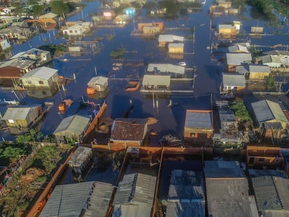 Vista de la ciudad de São Leopoldo, en el sur de Brasil, tras el paso del ciclón.