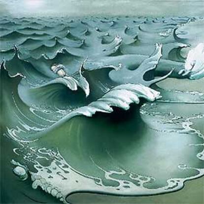 <i>Gray wave</i> (2002), óleo sobre un panel de Inka Essenhigh.