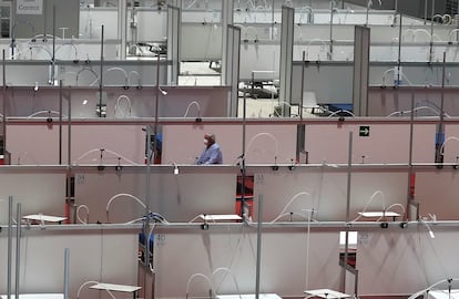 Un pabellón del hospital de campaña de IFEMA, en Madrid, durante la pandemia de coronavirus.