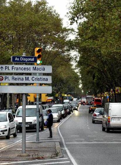 La avenida Diagonal a la altura del paseo de Gràcia.