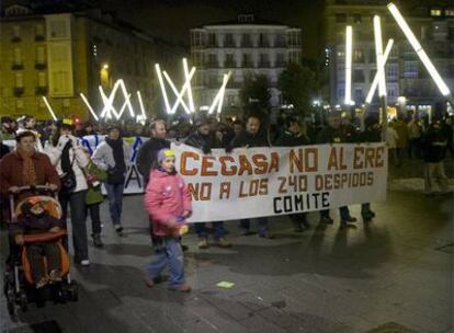 Una de las movilizaciones de trabajadores en el centro de Vitoria contra el expediente de regulación de la empresa Cegasa.