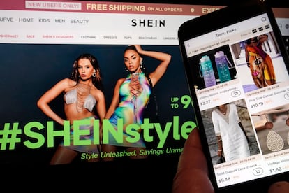 Pantallas con las tiendas online de Shein y Temu, en una imagen de archivo.