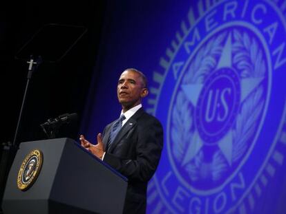 O presidente Obama, durante uma intervenção nesta terça-feira.