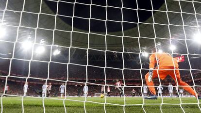 Partido de LaLiga disputado en el estadio de San Mamés por el Athletic de Bilbao y el Valladolid, en febrero de 2018.