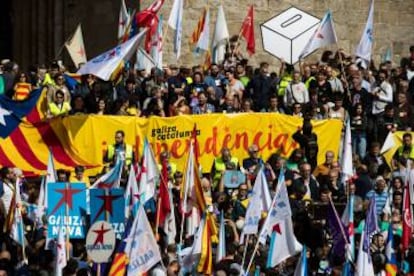 Manifestación en Santiago a favor del referéndum en Cataluña