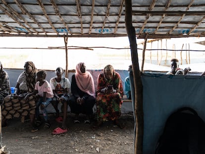 Waiting room of the clinic located at the Renk Transit Center in northern South Sudan.