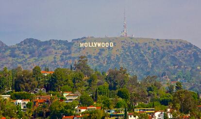 Vista del famoso cartel de Hollywood en Los Ángeles.