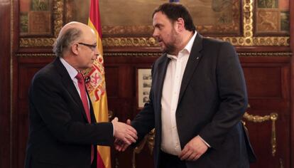 Montoro, amb el conseller econòmic de la Generalitat, Oriol Junqueras.