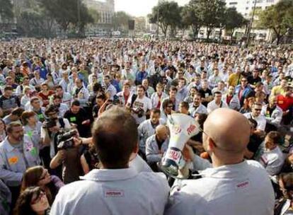 Trabajadores de Nissan se han manifestado hoy en Barcelona