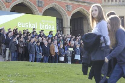 EH Bildu presenta en el Palacio Miramar de San Sebastián su mkanifiesto para el Aberri Eguna de 2015.