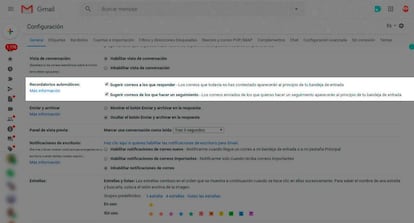 Activa los recordatorios basados en la IA de Gmail