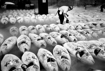 Tsukiji, mercado de pescado de Tokio, Japn, 1992.