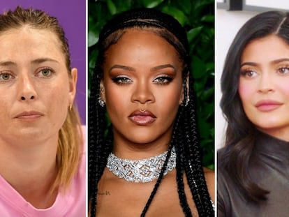 Maria Sharapova, Rihanna y Kylie Jenner.