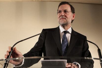 Mariano Rajoy, en la conferencia de prensa tras la audiencia con el Rey en La Zarzuela.