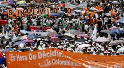 Marcha por la Paz en Colombia.