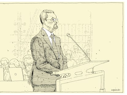 Bernardo Bajolet, visto por el ilustrador Sergio Aquindo para 'Le Monde'.