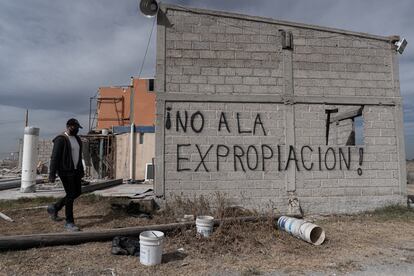 Un terreno en disputa por la construcción del aeropuerto Felipe Ángeles, en 2021.