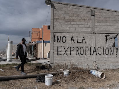 Un terreno en disputa por la construcción del aeropuerto Felipe Ángeles, en 2021.