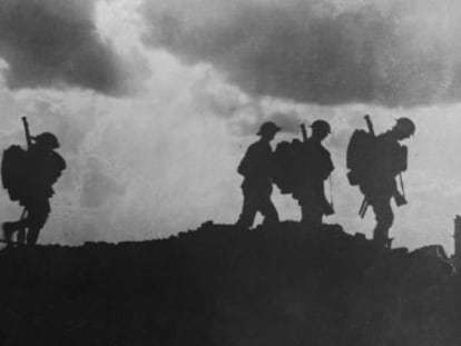 Soldados británicos durante la I Guerra Mundial