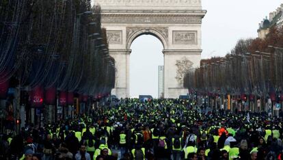 Vista de una manifestación de los 'chalecos amarillos' el pasado diciembre en París. 