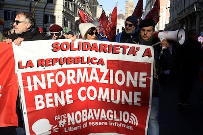 Periodistas y trabajadores del diario 'La Repubblica'