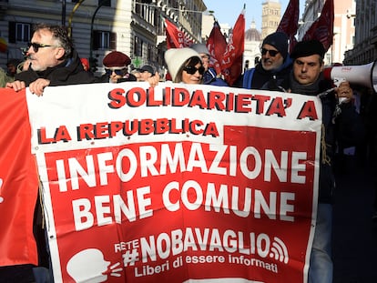 Periodistas y trabajadores del diario 'La Repubblica'