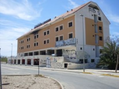 Rubble is all that remains in the 65 rooms of this abandoned spa hotel.