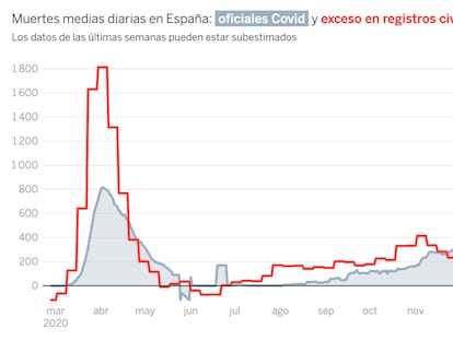 Evolución exceso muertes