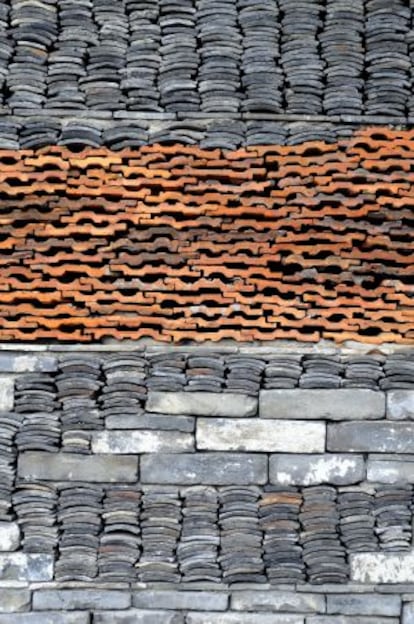 Detalle de la fachada del Museo de Ningbo, en China.