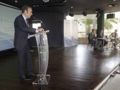 El vicepresidente y consejero delegado de Melià Hotels International, Gabriel Escarrer, durante la presentación del futuro complejo hotelero "Sol Calvià Resort". EFE/Archivo