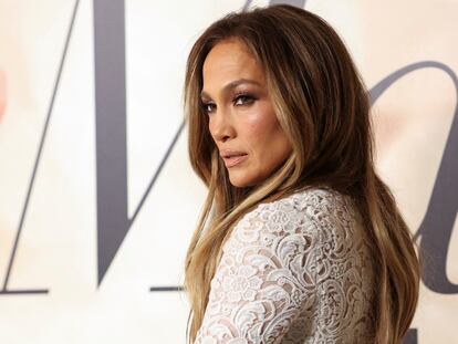 Jennifer Lopez en la 'premiere' de la película 'Cásate conmigo', de la que es protagonista, en febrero de 2022.