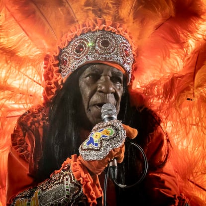 Big Chief Monk Boudreaux canta el pasado 19 de noviembre en el Outono Códax Festival, en la sala Capitol de Santiago de Compostela.