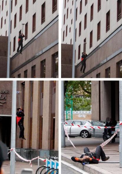 Secuencia de la caída, tras el fallo del sistema de evacuación.