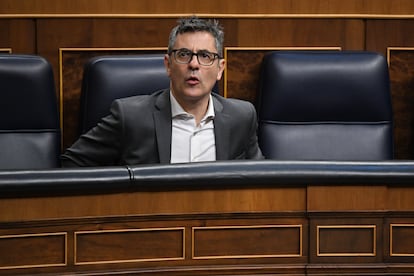Félix Bolaños, ministro de la Presidencia, Justicia y Relaciones con las Cortes, la pasada semana en el Congreso.