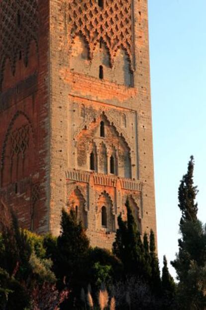 Alminar de la mezquita de Hassan, en Rabat (Marruecos).