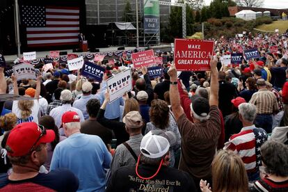 Seguidores de Trump en un mitin en Carolina del Norte el 14 de octubre.