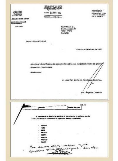 LOS ESCRITOS DE RESPUESTA A LAS 'GESTIONES' DE FABRA. Carlos Fabra se interesó por productos fitosanitarios de una empresa amiga. De sus gestiones quedó constancia por escrito.