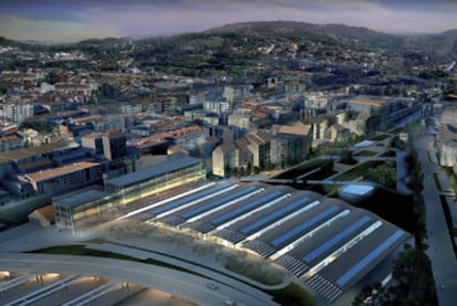 Infografía del proyecto ganador para construir la nueva estación de Ourense, de Norman Foster.