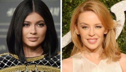 A la izquierda, Kylie Jenner; a la derecha, Kylie Minogue.