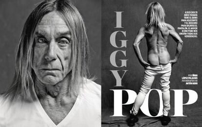 Doble página de apertura de la entrevista a Iggy Pop en 'Rolling Stone'.