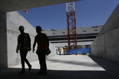 Acceso al terreno de juego del estadio de La Peineta.