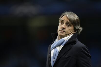 Roberto Mancini durante el partido.